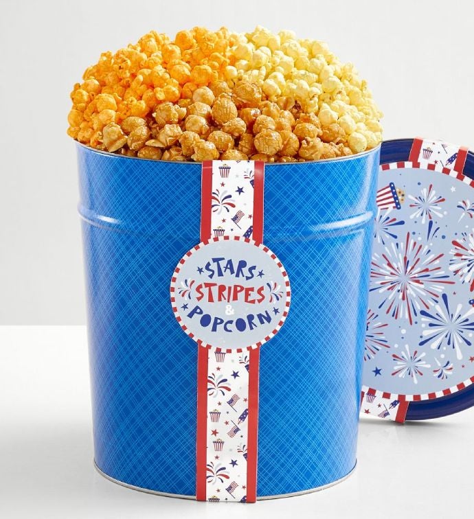 Red Pop and Blue Popcorn Tins